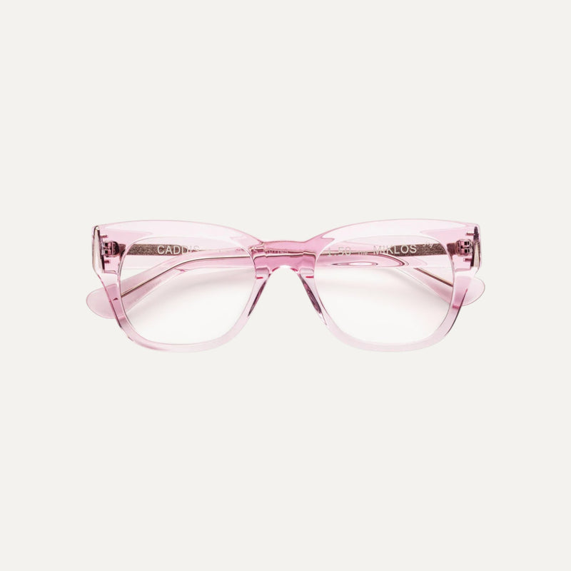 Caddis Readers | Miklos Polished Clear Pink Blue Light Glasses