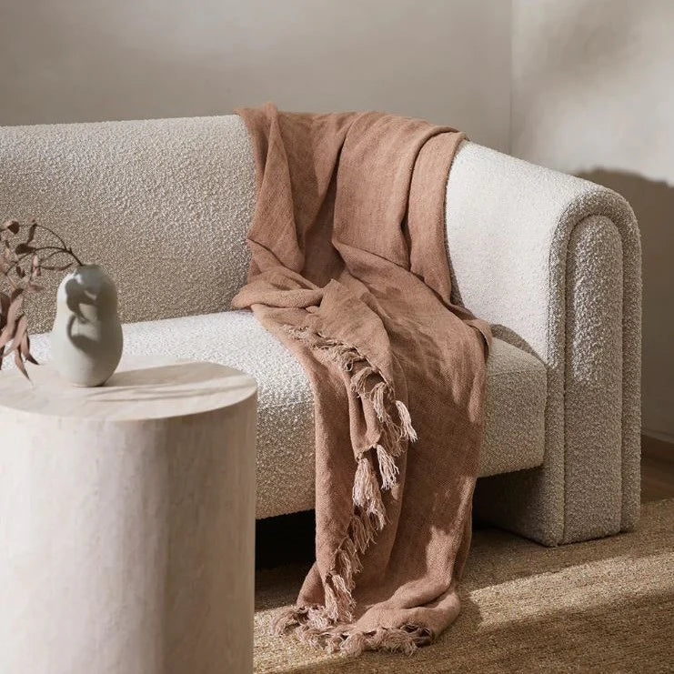 Millhouse linen throw clay handwoven texture