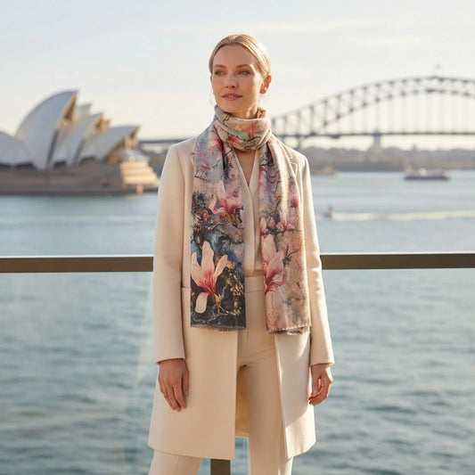 Women's winter floral scarf 