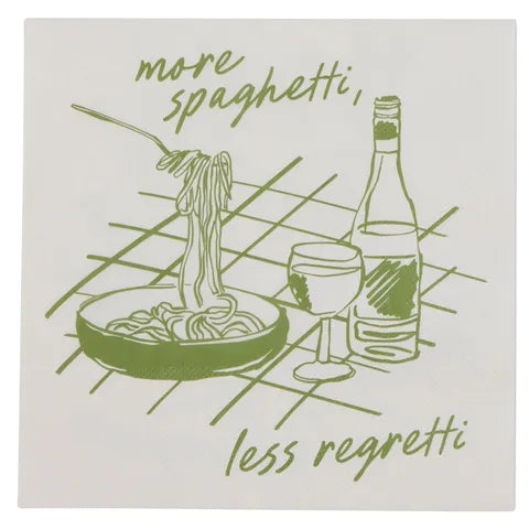 More spaghetti napkins green and white design