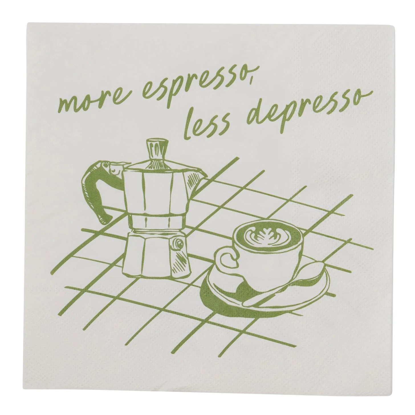 More espresso paper napkins green coffee design