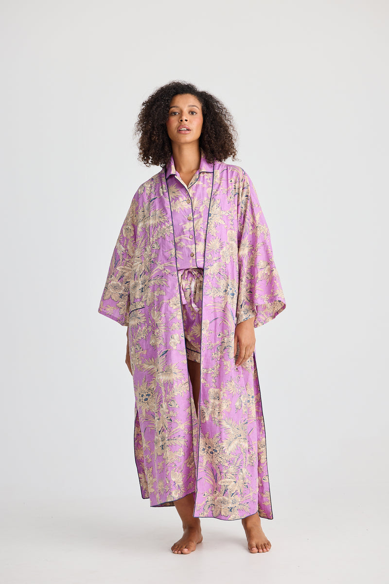Namaste Purple Haveli cotton kimono robe