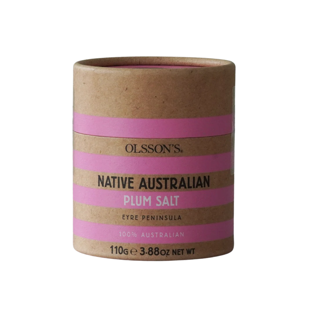 Native Australian Plum Salt in 110 g kraft canister by Olsson’s