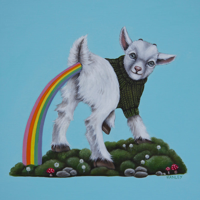 Ninni Never Trust A Fart goat art card