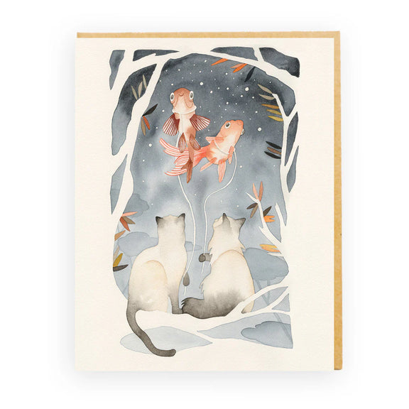 Cat and fish card