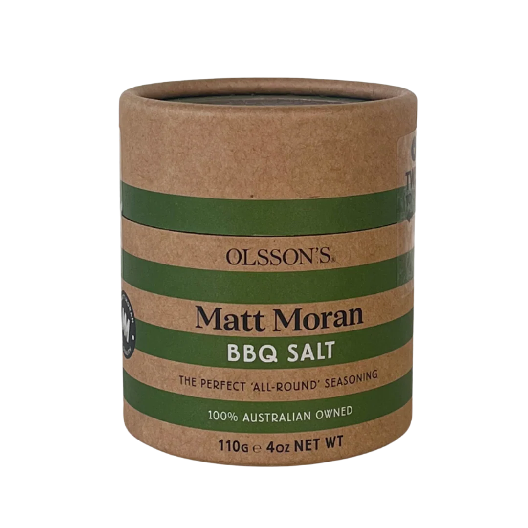 Olsson’s x Matt Moran BBQ Salt in 110 g kraft canister