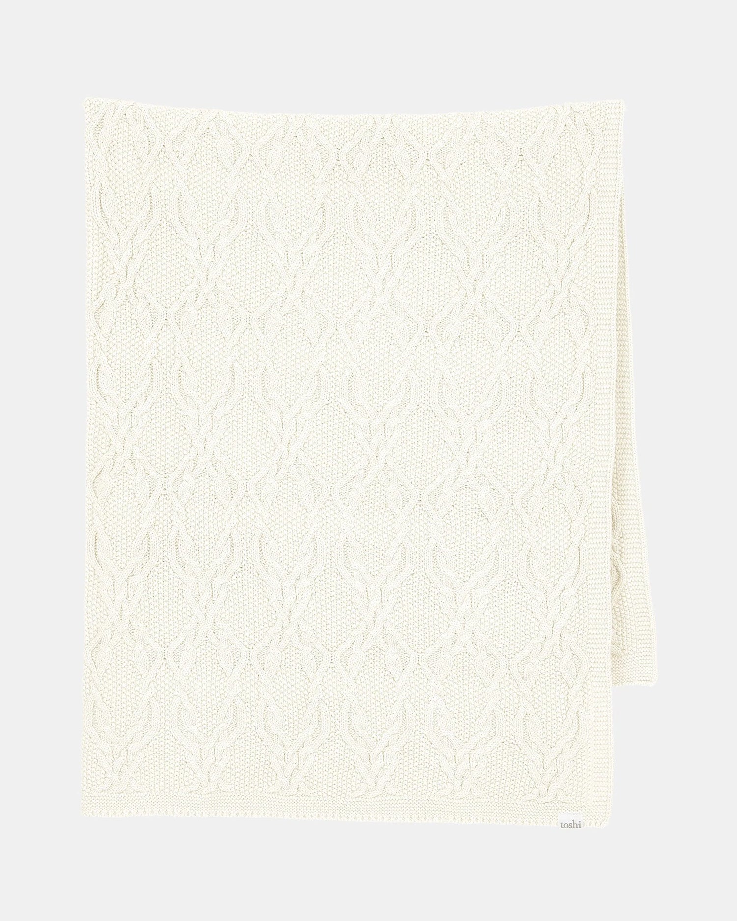 toshi organic blanket cream baby cotton knit blanket