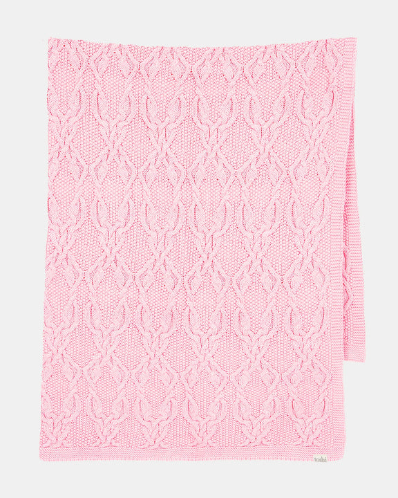toshi organic blanket misty rose baby cotton knit

baby girl organic cotton blanket pink cable knit