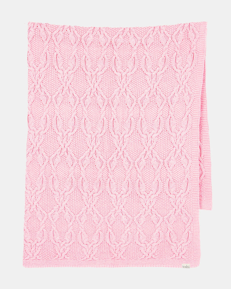 toshi organic blanket misty rose baby cotton knit

baby girl organic cotton blanket pink cable knit