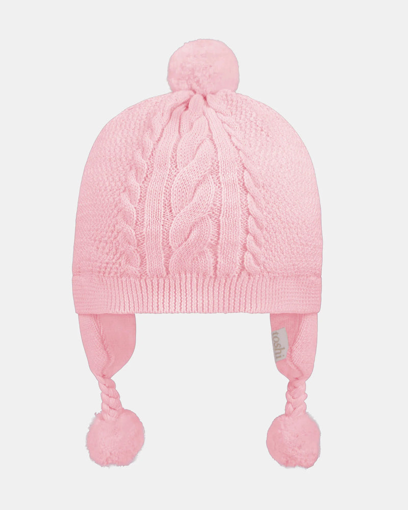 toshi organic earmuff beanie yummy misty rose baby beanie