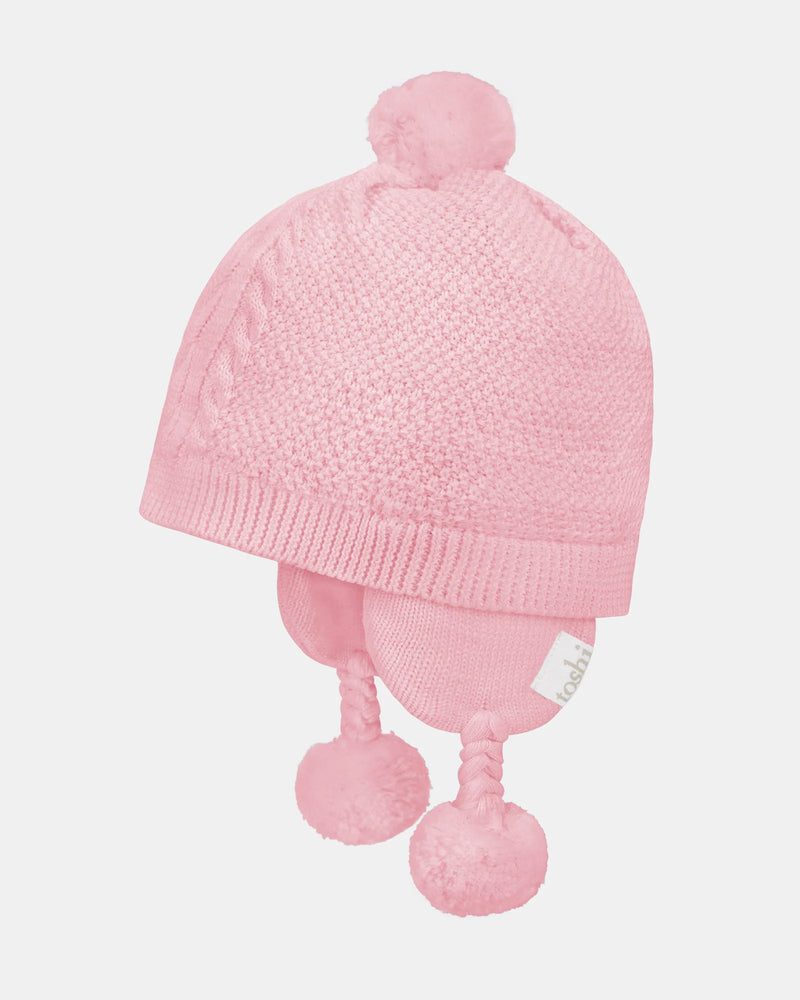 toshi misty rose earmuff beanie organic cotton