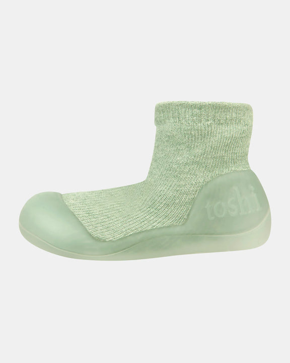 baby grip socks organic cotton green