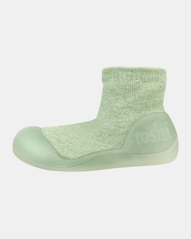 baby grip socks organic cotton green