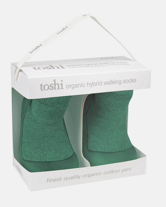 baby grip socks organic cotton green