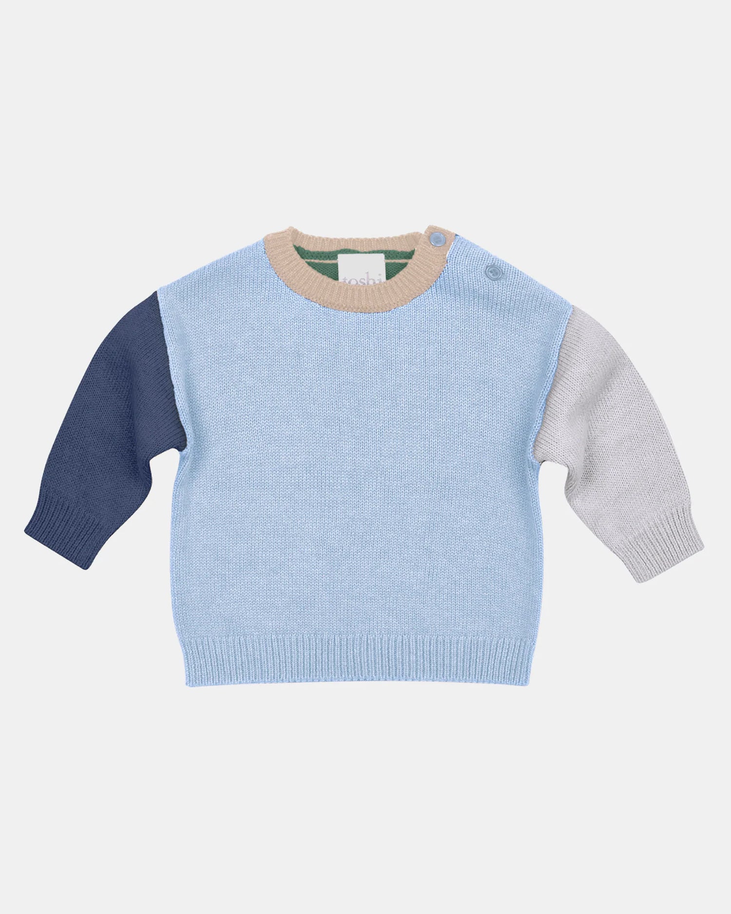 Blue organic cotton baby pullover