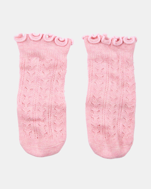 toshi baby knee high socks misty rose pink lace