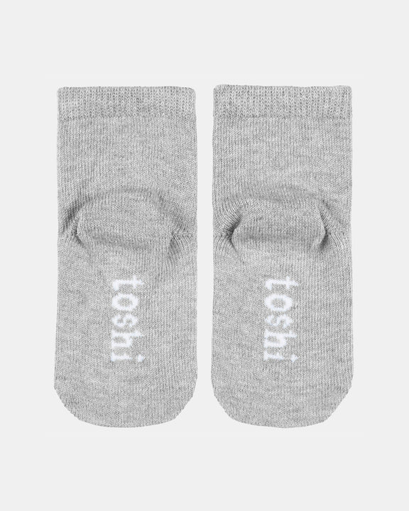 Dreamtime baby socks with ankle to mid-calf length
Toshi Ash organic cotton blend baby socks