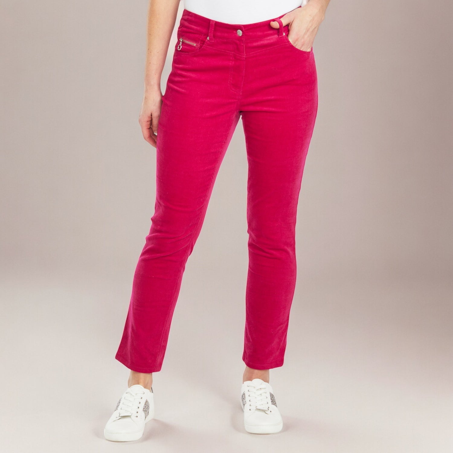 Cord Slim Pant Hot Pink