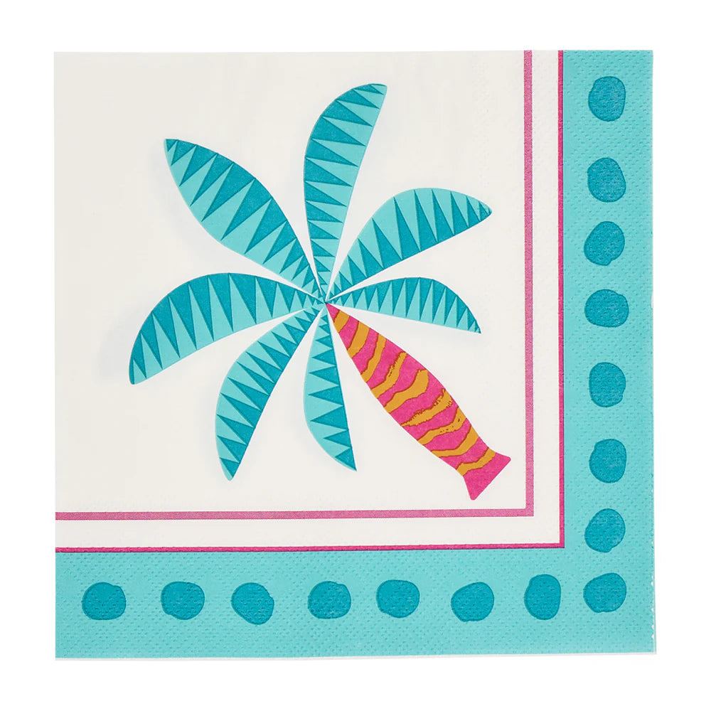 Blue palm table napkins – perfect for Christmas or summer events
