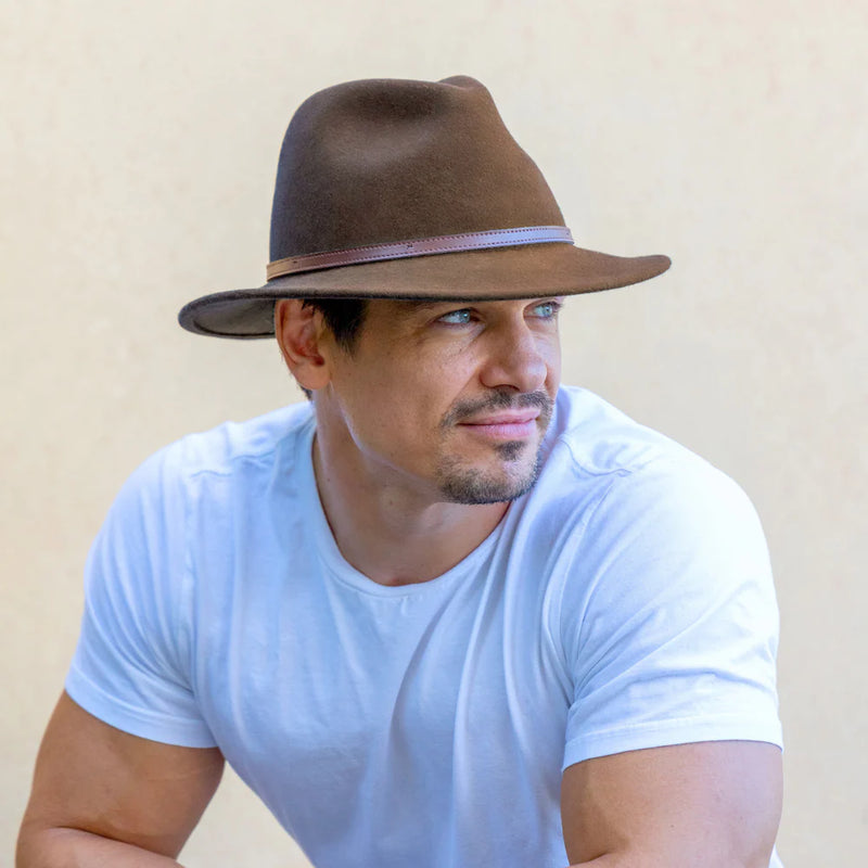 chocolate brown fedora hat upf50 sun protection