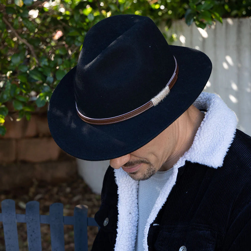 black fedora hat upf50 sun protection rigon