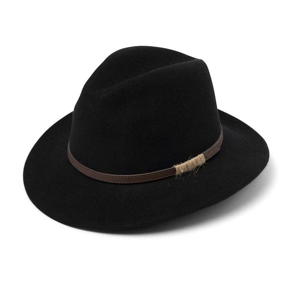 wool felt fedora black unisex hat australia