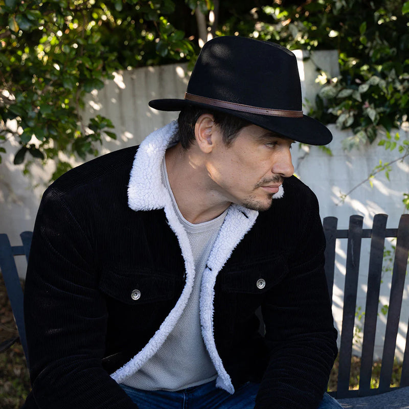 unisex black fedora hat