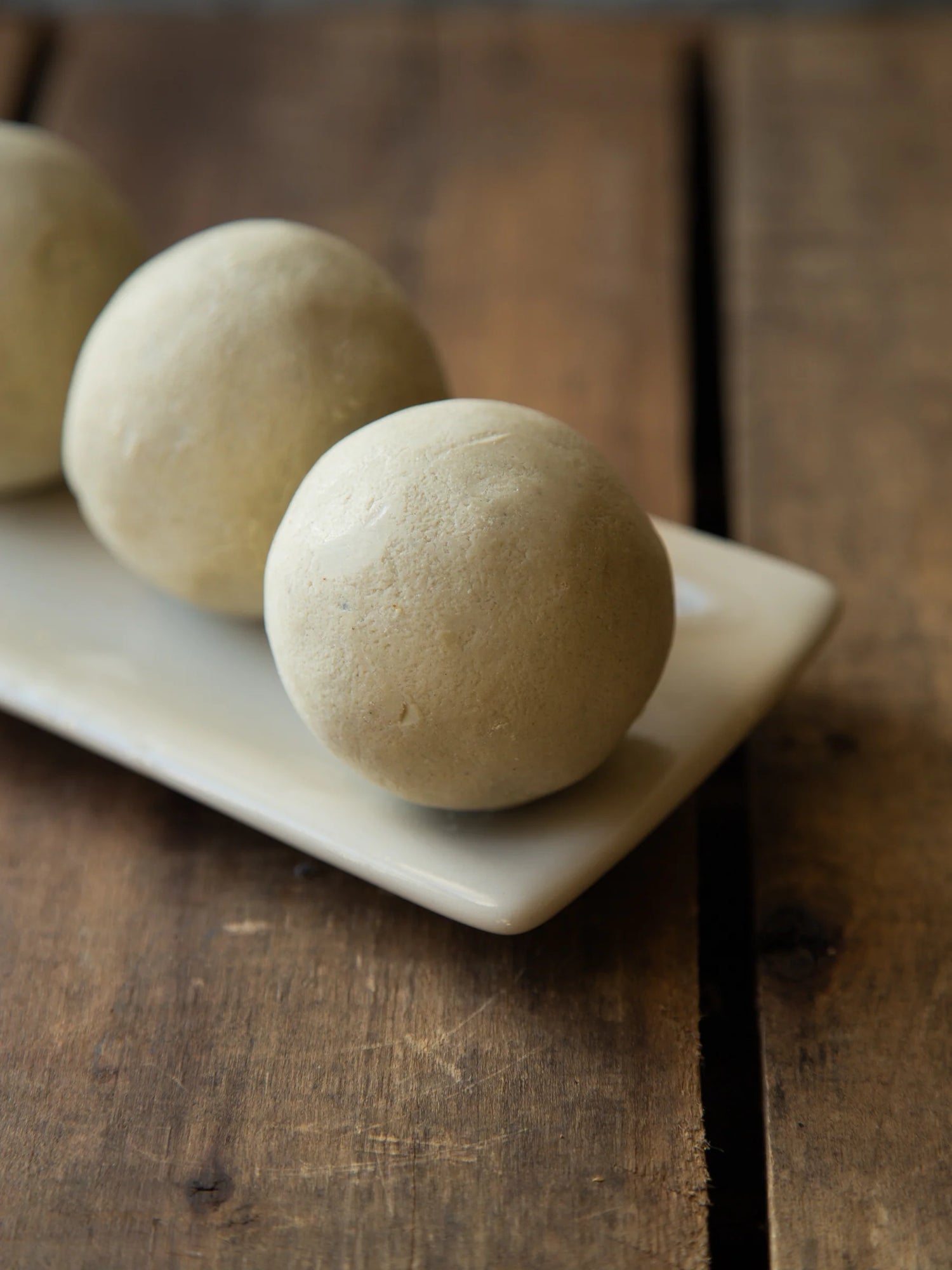Peppermint Fresh Small Soap Ball by Est Australia with a rustic hand-rolled finish.