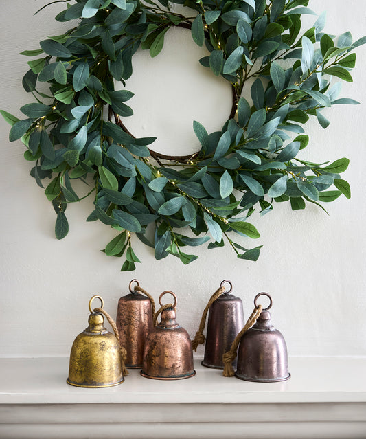 Pewter Bell Tall antique silver Christmas decoration