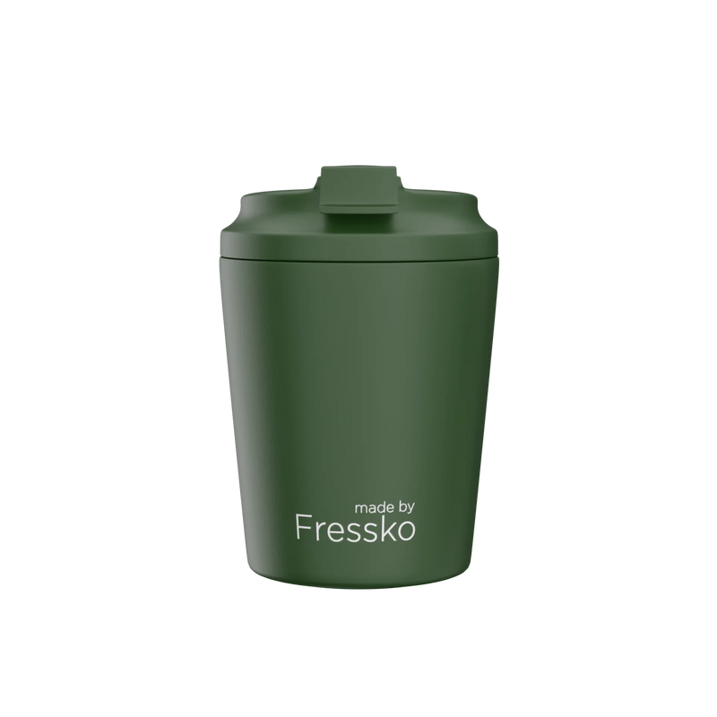 Fressko Piccolo 120ml Reusable Cup in Khaki with ceramic interior