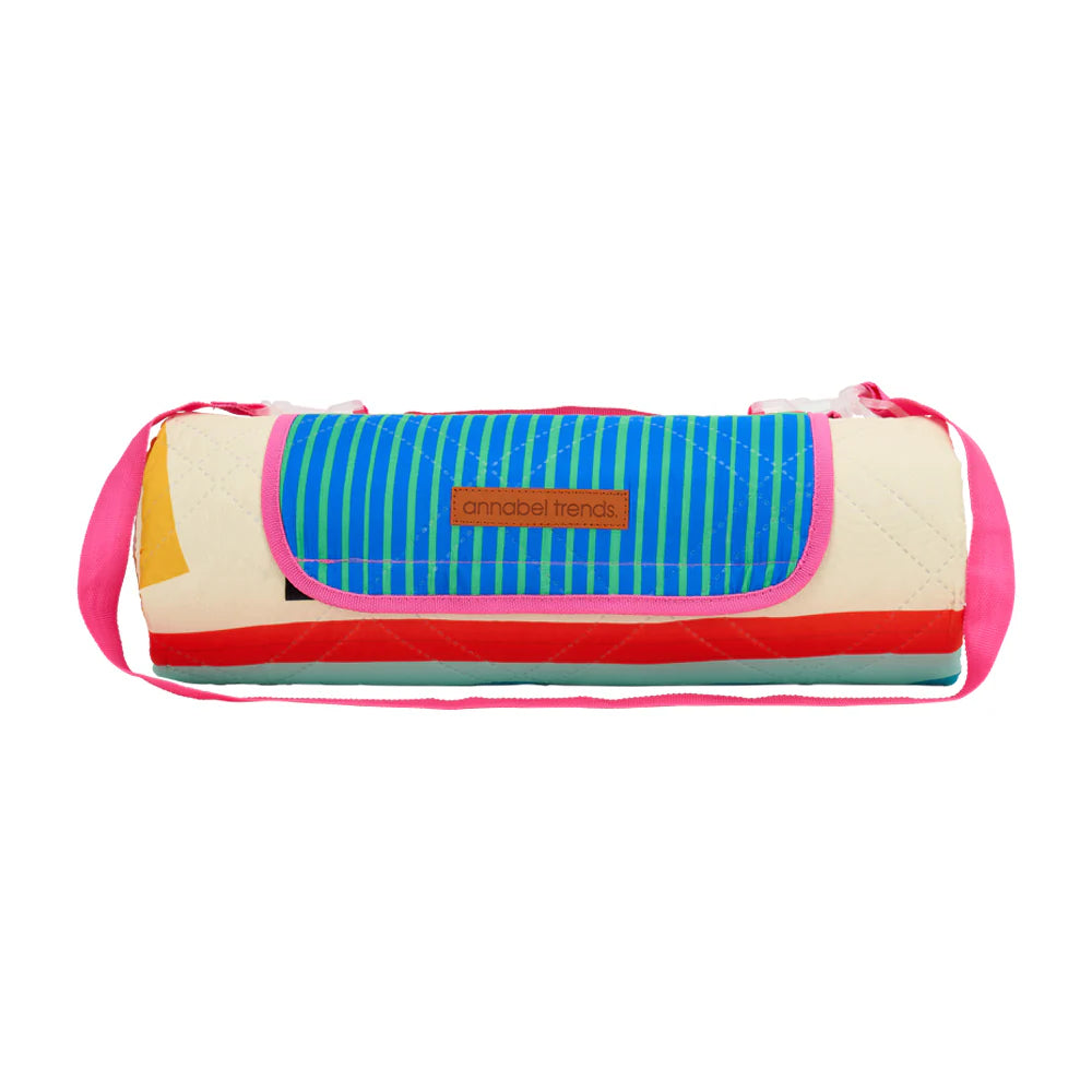 Fiesta picnic mat with foam cushioning and carry strap