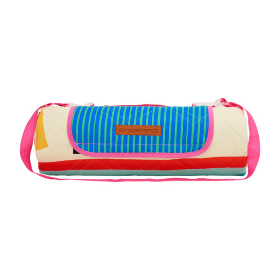 Fiesta picnic mat with foam cushioning and carry strap