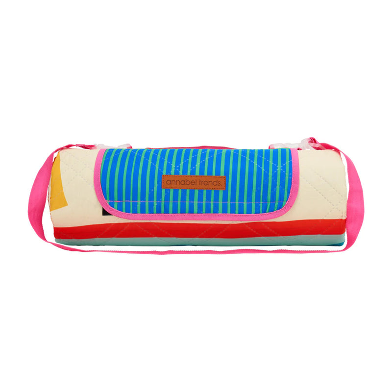 Fiesta picnic mat with foam cushioning and carry strap