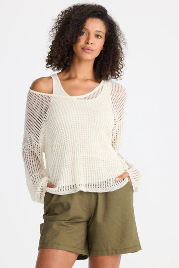 Pontif Knit Set Natural – mesh knit top and tank available in SM and ML