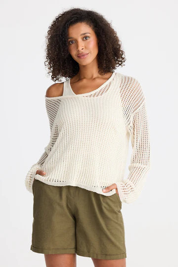 Pontif Knit Set – Natural | Mesh Knit Top & Tank