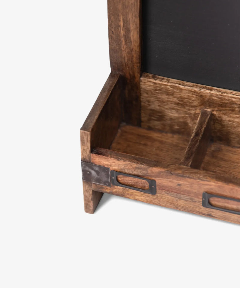 Mango wood entryway organiser and key holder