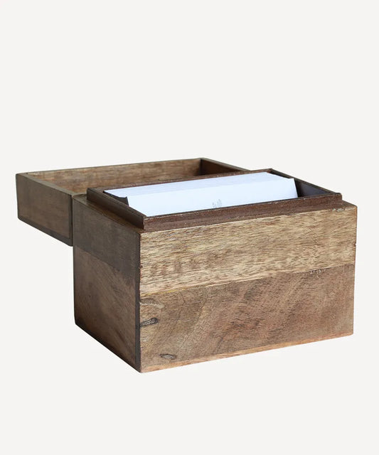 Porto recipe box mango wood kitchen storage