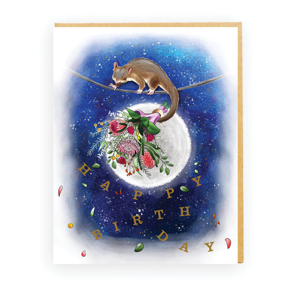 funny animal birthday card possum