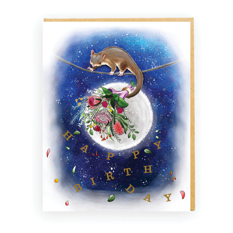 funny animal birthday card possum