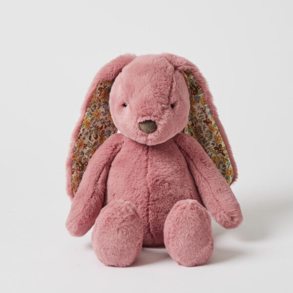 Floral Raspberry Bunny Medium – soft plush toy with floral ears
