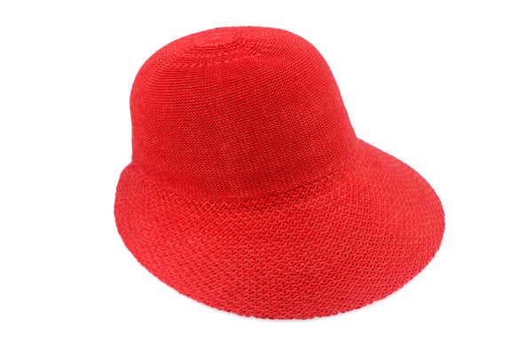 red visor cap ponytail velcro adjustable hat