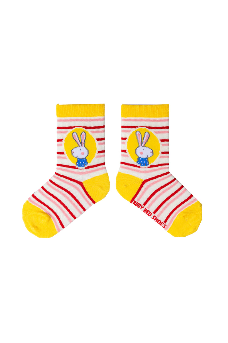 Ruby Red Shoes Ruby Loves Stripes socks for toddlers age 2 to 4