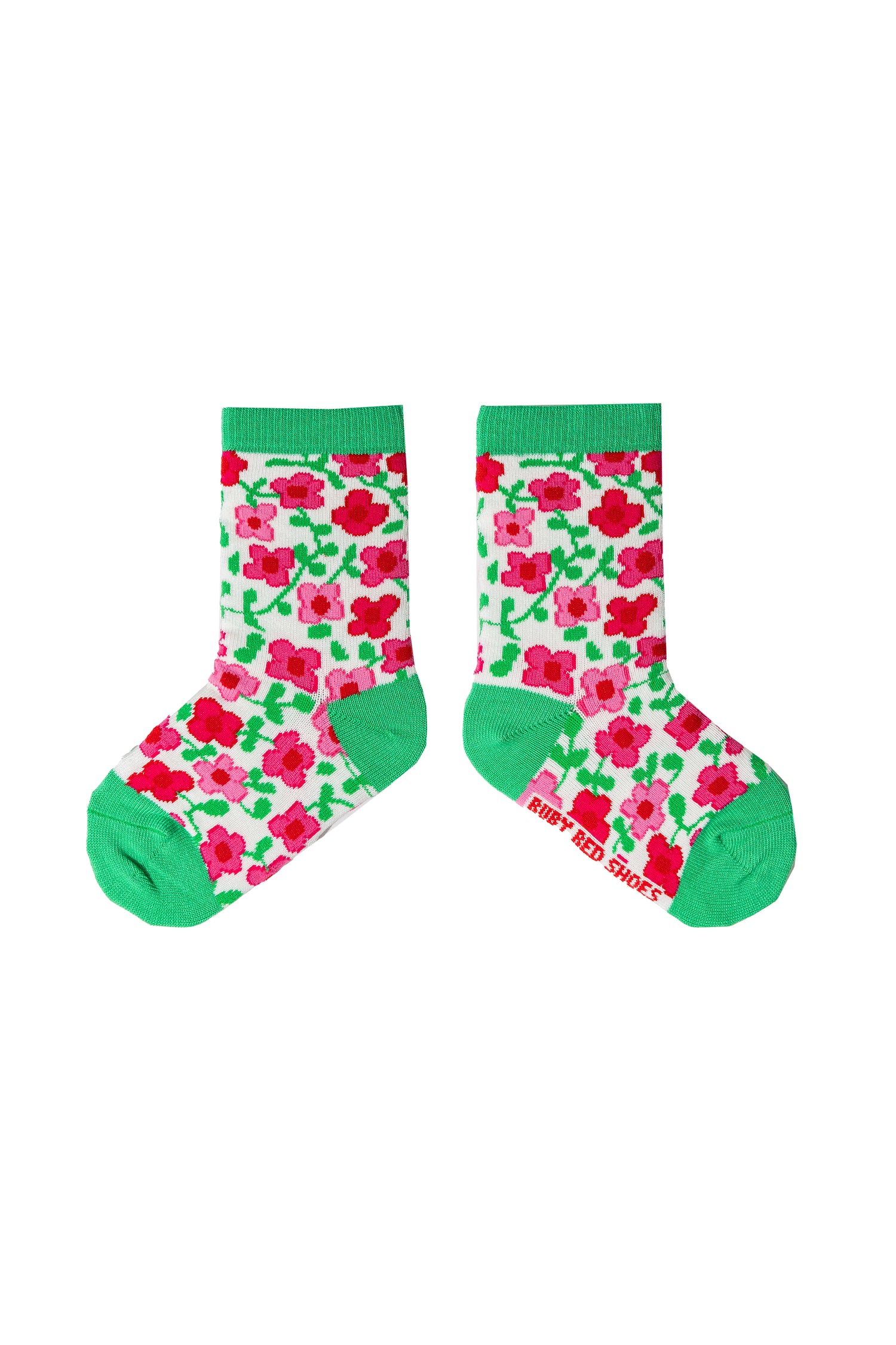 Ruby Red Shoes Ruby Loves Flowers socks for toddlers age 2 to 4