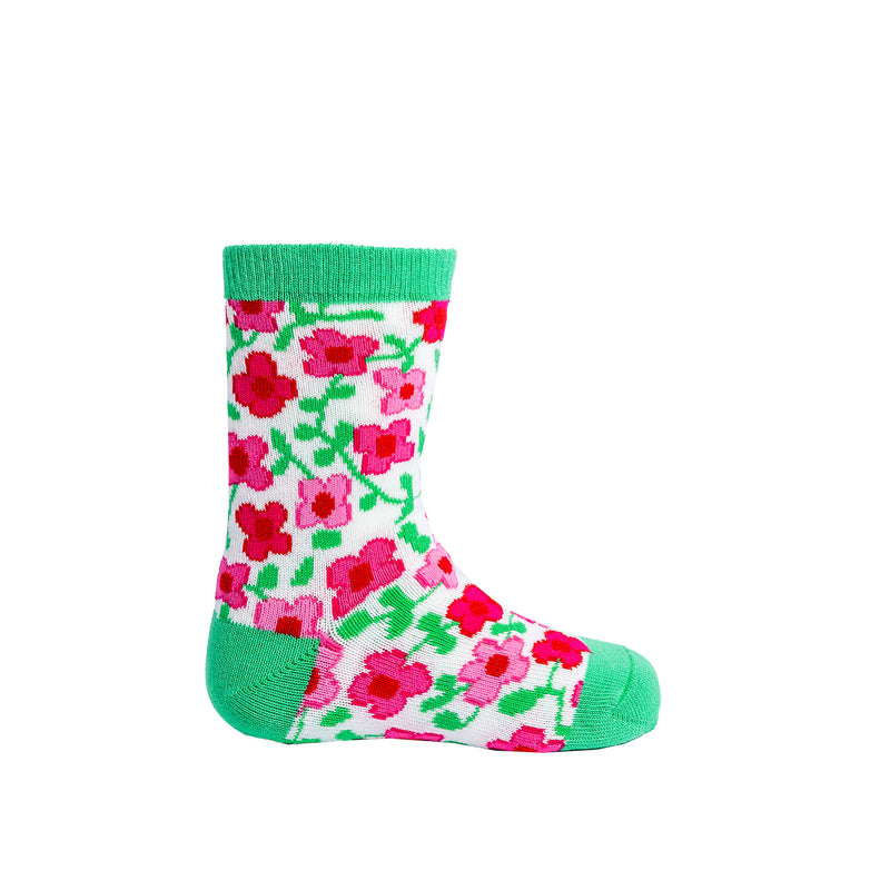 Floral kids socks inspired by Ruby Red Shoes book