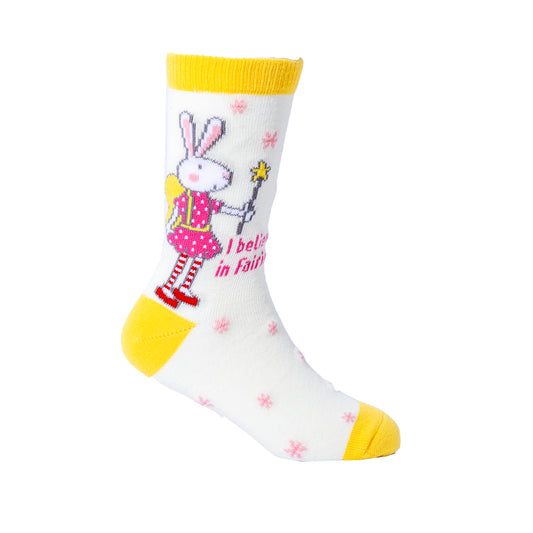Kids socks featuring Ruby Red Shoes with fairy wand design