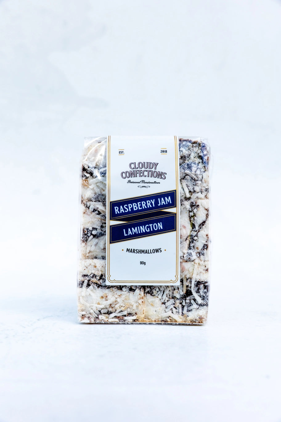 Cloudy Confections lamington marshmallows with raspberry jam and coconut