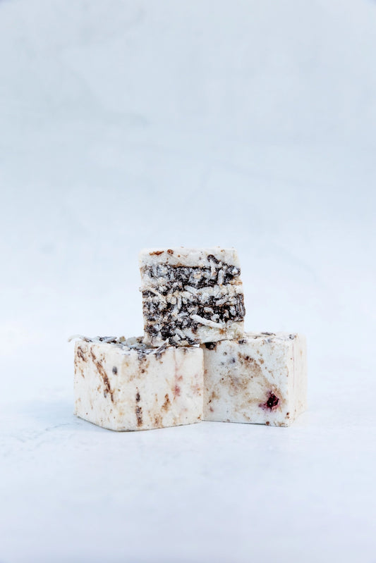 Handcrafted lamington inspired marshmallows made in Australia