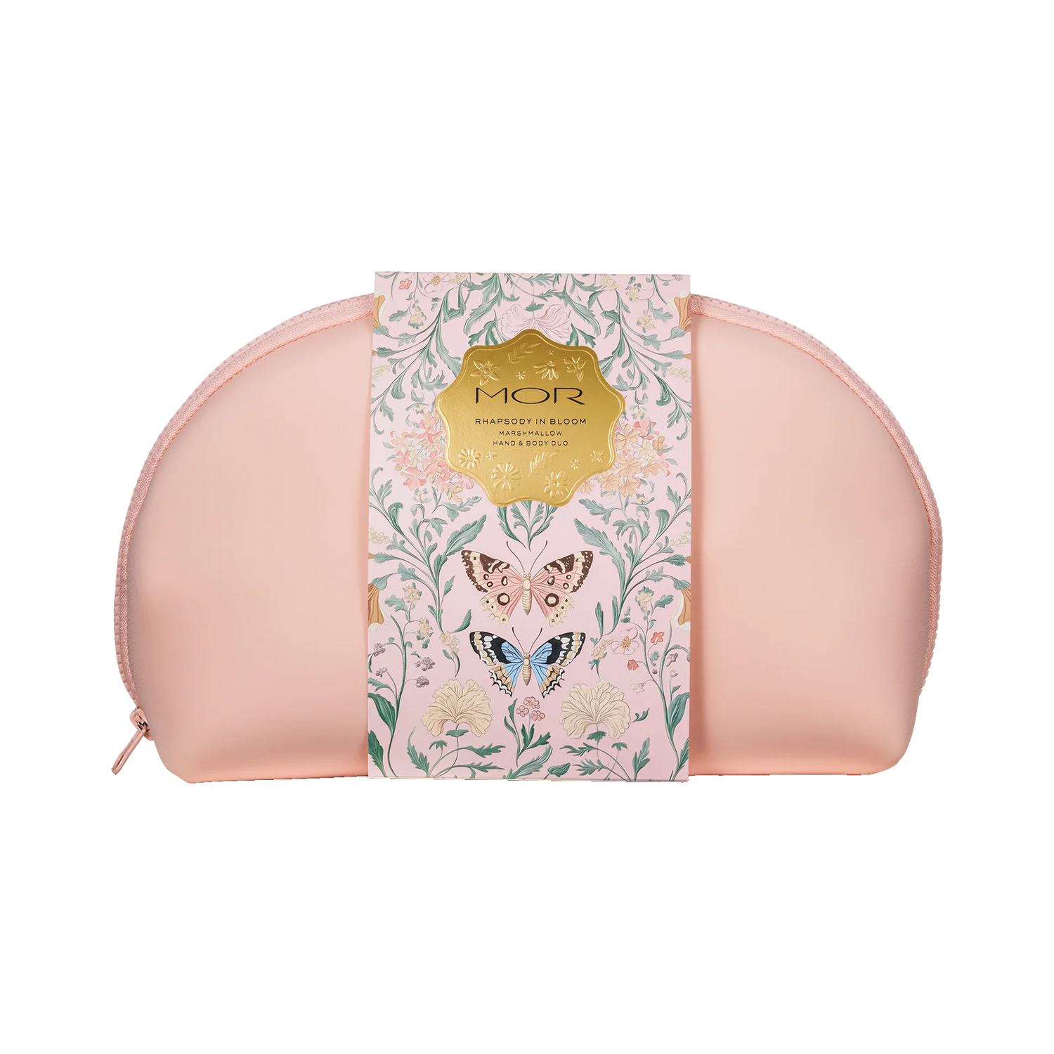 MOR Marshmallow Hand Cream and Body Wash set presented in pouch