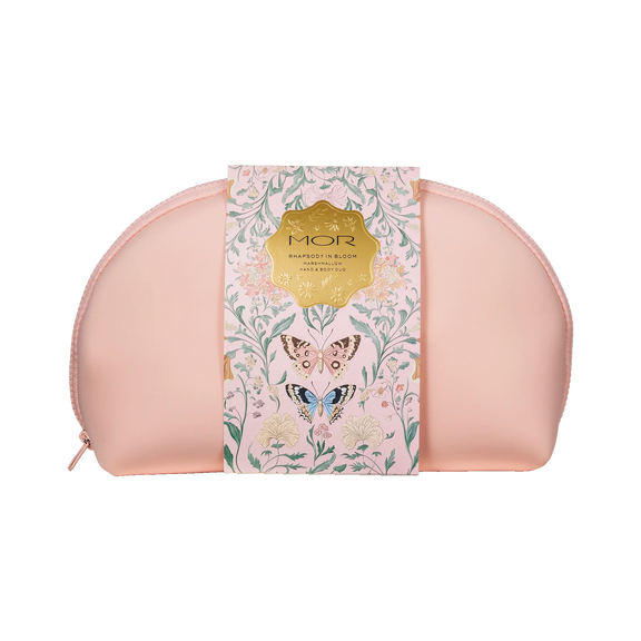 MOR Marshmallow Hand Cream and Body Wash set presented in pouch