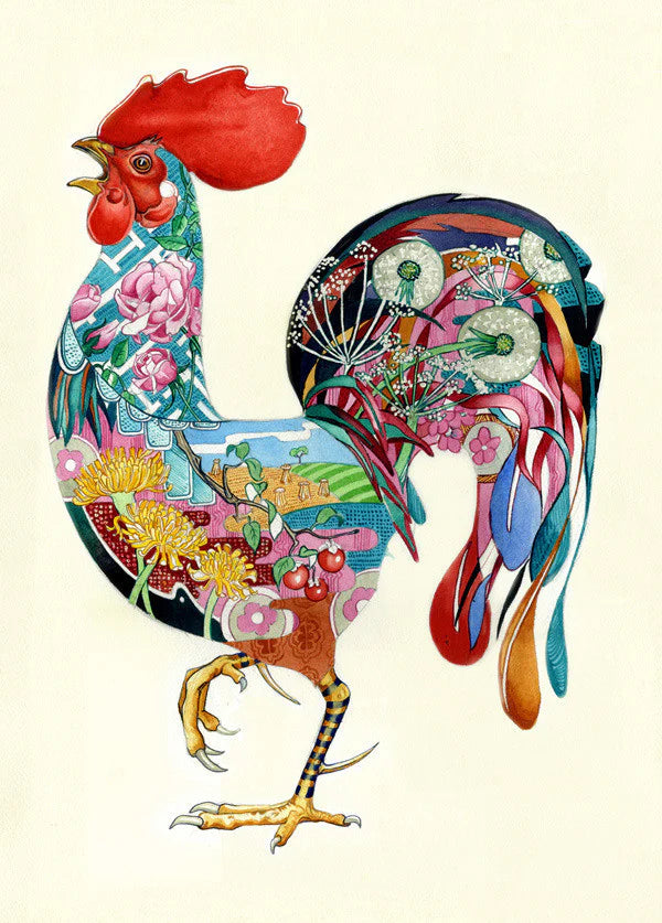 Rooster greeting card by Daniel Mackie – Greek mythology inspired design